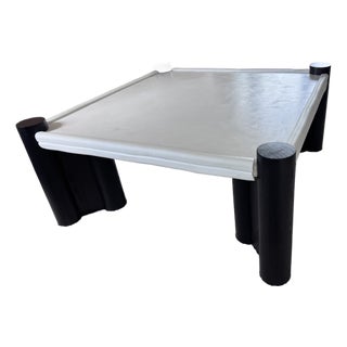Attributed Bradley Samson Pilaster Coffee Table in Cement & Ebony Ash For Sale