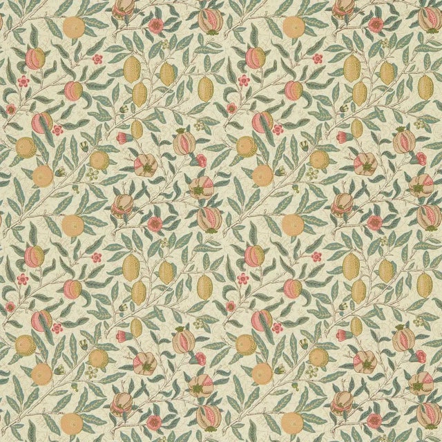 Morris & Co Fruit Fabric in Willow Green/Slate For Sale