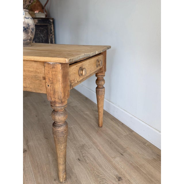 Antique English Pine Farm Table For Sale - Image 4 of 6