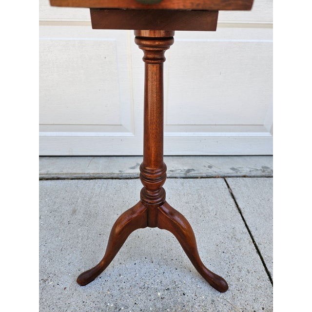 Round Mahogany Side Table With Drawer For Sale - Image 10 of 11