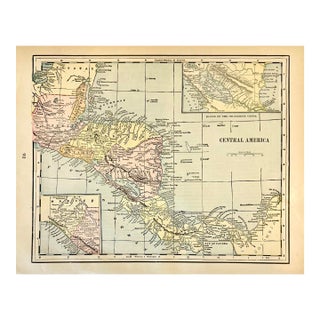 Central America (Aspinwall & Nicaragua), Original Map by Cram, 1889 For Sale
