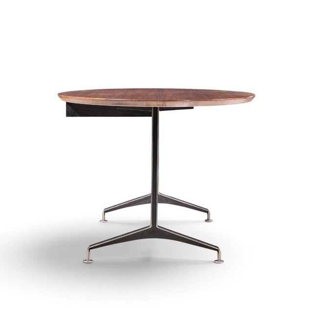 Mid 20th Century Imperial Mid Century Oval Walnut and Chrome Desk For Sale - Image 5 of 9