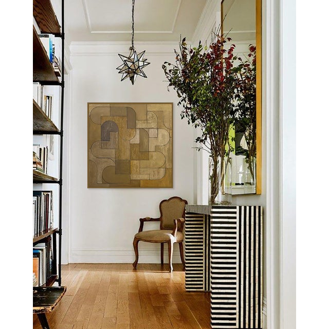 Contemporary Geometric Abstract Square Oil and Cold Wax Painting Earth Tones by Stephen Cimini For Sale In New York - Image 6 of 6