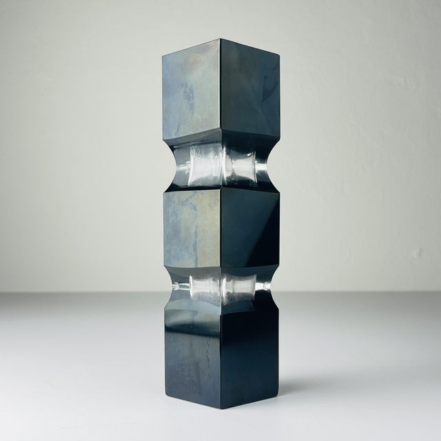 Black Sommerso Murano Glass Vase by Pagnin & Bon, Italy, 1960s For Sale - Image 6 of 11