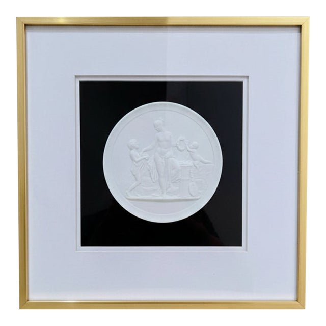 Regal Royal Copenhagen “Four Seasons – Spring” Neoclassical Bisque Wall Plaque After Thorvaldsen, Framed For Sale