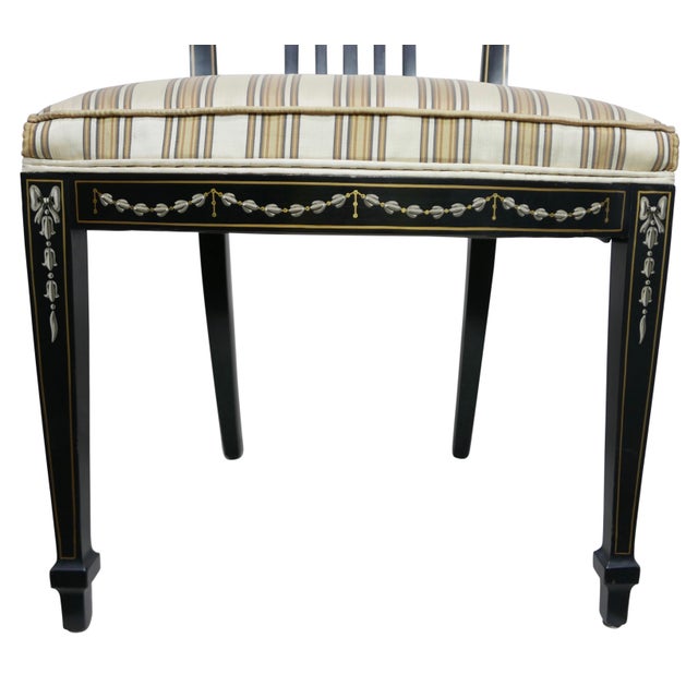 Early to Mid 20th Century Sheraton Style Painted Dining Chairs, Set of ...