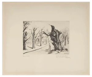 André Hambourg, Landscape in Winter, Etching, 1950s