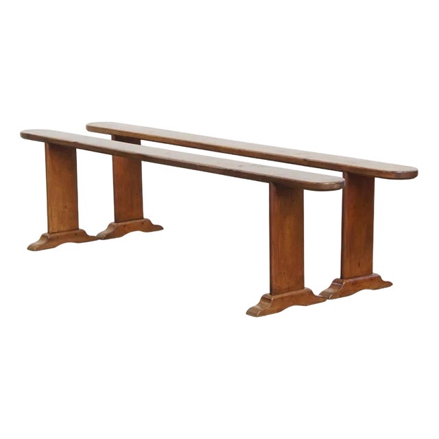 Antique French Hallway or Dining Benches, Set of 2 For Sale