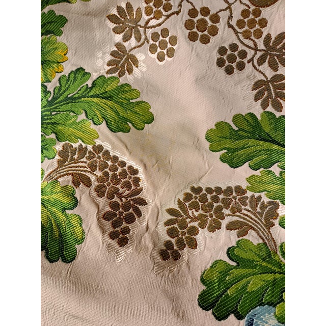 Textile Lyon Rare Run of Silk Taffeta Lampas Silk and Gold Embroider For Sale - Image 7 of 12