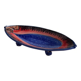 Hand-Made Oval Art Bowl For Sale