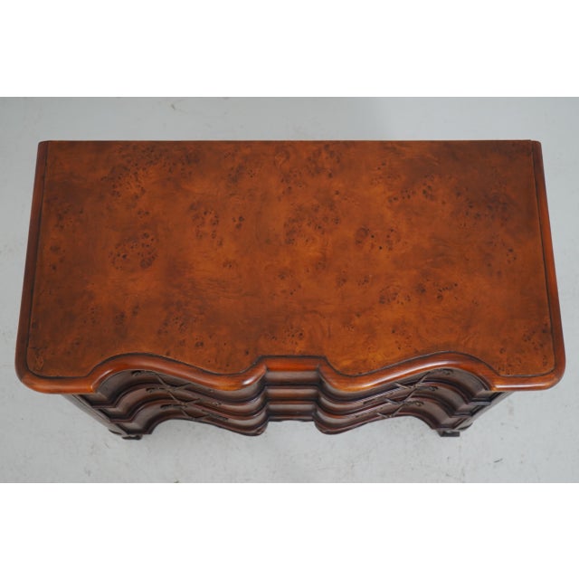 Theodore Alexander Burl Walnut French Commode For Sale In Philadelphia - Image 6 of 17