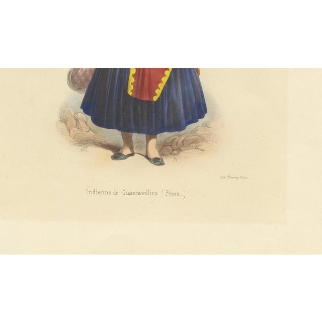 Paper Peruvian Women's Costumes, Huarochirí & Huancavelica, 1841, Lithograph For Sale - Image 7 of 10
