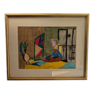 Rene After Picasso Framed Acrylic Painting Art on Canvas