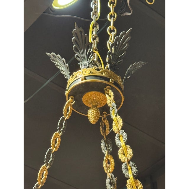 Late 19th C. French Empire Bronze Chandelier For Sale In Dallas - Image 6 of 8