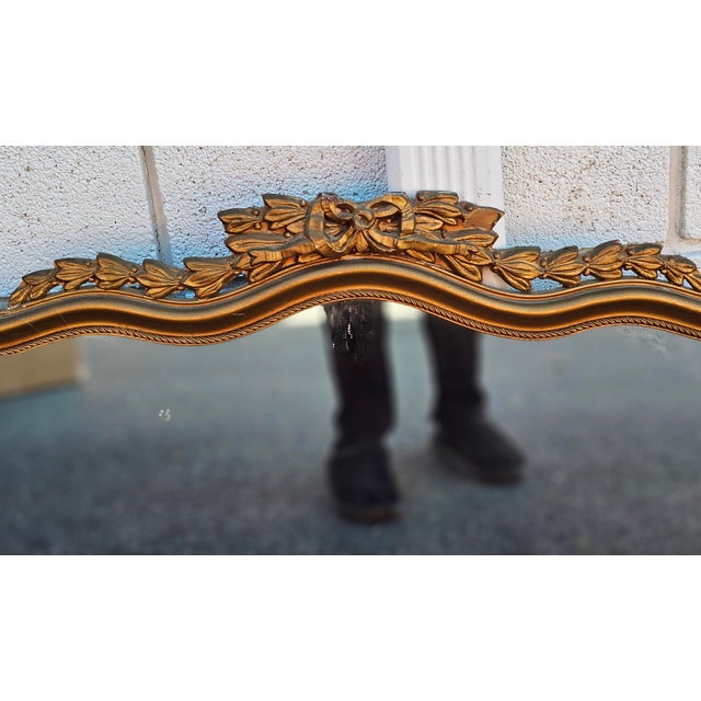 Early 20th Century Early 20th Century Louis XV Style Carved Giltwood Frame Mirror For Sale - Image 5 of 9