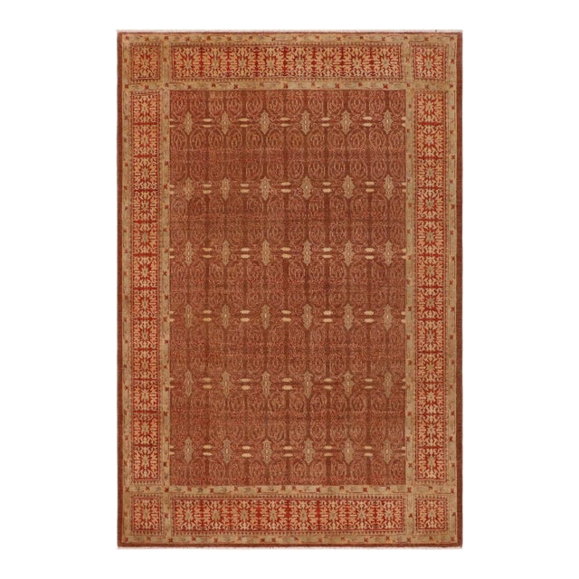 1990s Oriental Ziegler Brown Rust Hand-Knotted Wool Rug - 8'11'' X 11'9'' For Sale
