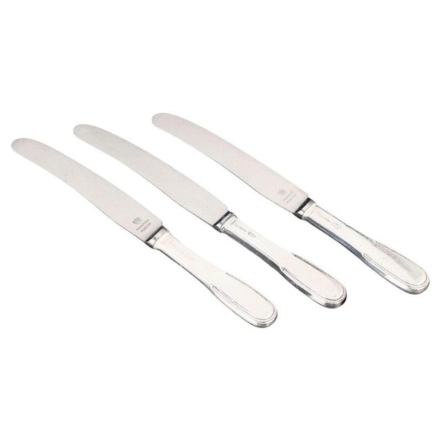 Lunch Knives in Sterling Silver and Stainless Steel by Evald Nielsen, 1930s, Set of 3 For Sale - Image 6 of 6