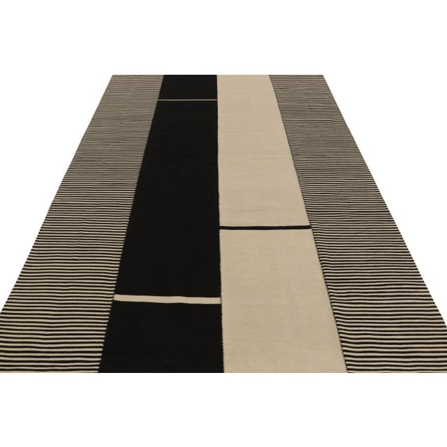 2010s Rug & Kilim’s Contemporary Kilim in Cream and Black Tones For Sale - Image 5 of 8