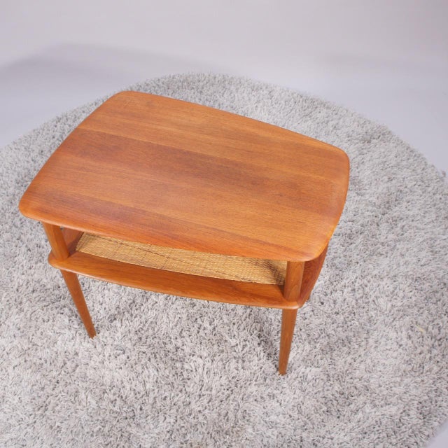 Minerva Coffee Table in Teak with Rattan Shelf by Hvidt & Mølgaard for France & Son, Denmark, 1950s For Sale - Image 4 of 6