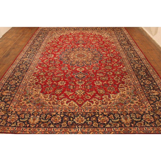 Hand-Knotted Middle Eastern Wool Rug with Plant Dyes For Sale - Image 6 of 11