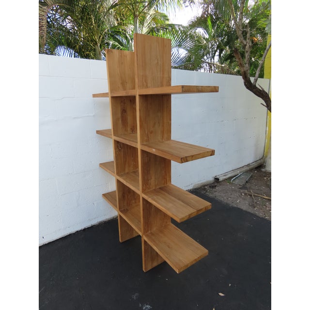 Wood Vintage Open Bookcase Display Shelving Etagere 6457 For Sale In Miami - Image 6 of 14