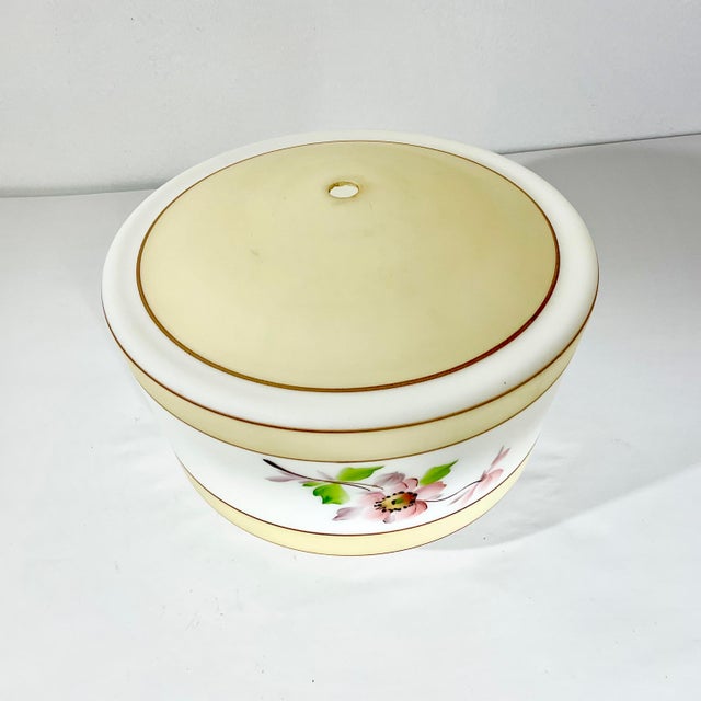 1940s Vintage Coastal Boho Chic Flush Mount Glass Shade For Sale - Image 9 of 10