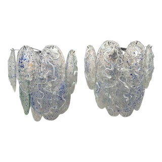 Wall Lamps with Murano Glass Stems, 1970s, Set of 2 For Sale