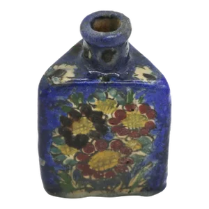 1960s Blue Floral Triangle Vase