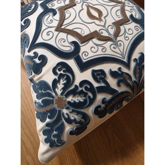 2020s Holland & Sherry Embroidered Pillow With Appliqué For Sale - Image 5 of 6