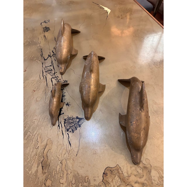 Brass Tabletop Dolphin Pod For Sale - Image 4 of 6