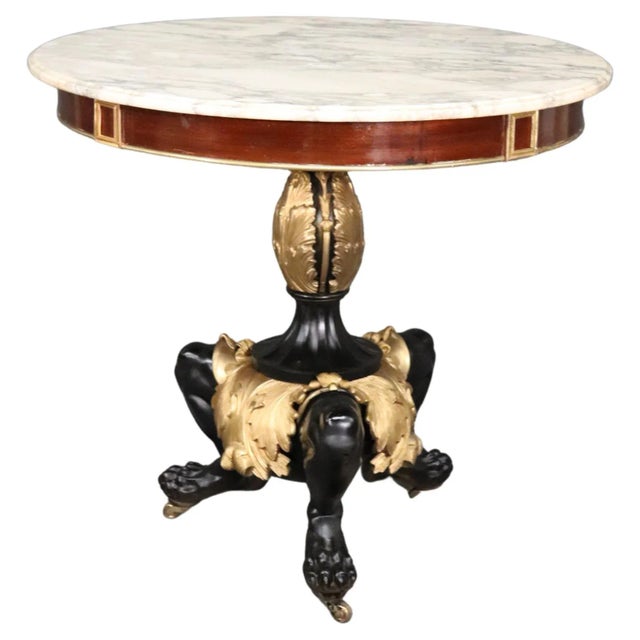 Solid Bronze and Marble Russian Neoclassical Center Table, Circa 1900s For Sale - Image 13 of 13