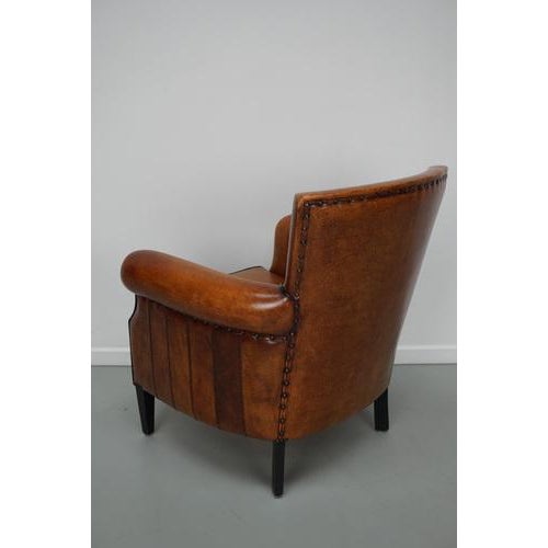 Vintage Dutch Cognac Club Chair in Leather For Sale - Image 6 of 18