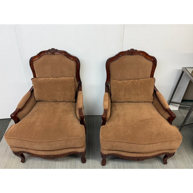 Brown Fine Furniture Design Protege Collection Bergères, Pair For Sale - Image 8 of 13