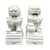 Chinoiserie Pair of White Ceramic Lions For Sale - Image 3 of 4