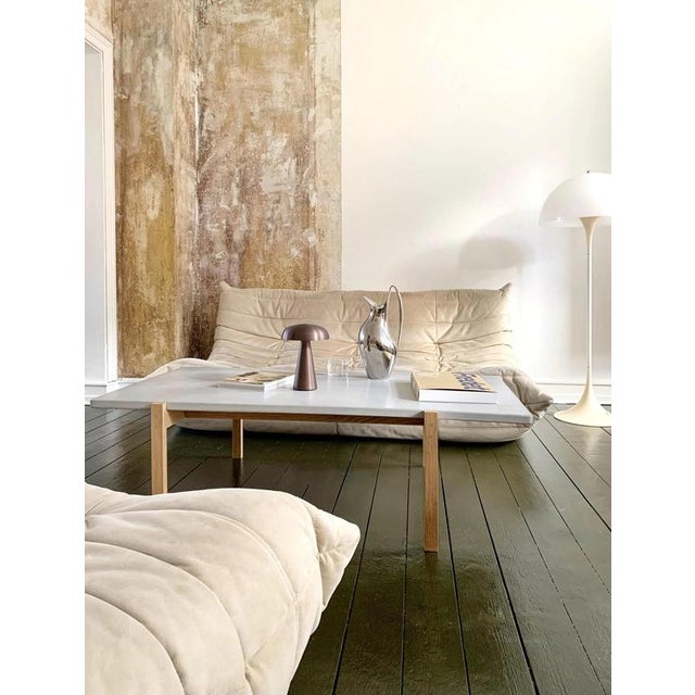 Contemporary Eugene Light Concrete Top and Light Oak Legs Coffee Table by Eberhart Furniture For Sale - Image 3 of 10