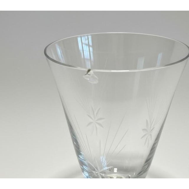 Vintage Tiffin-Franciscan Shooting Star Juice Glasses Set 8-MCM Etched Crystal For Sale - Image 9 of 10