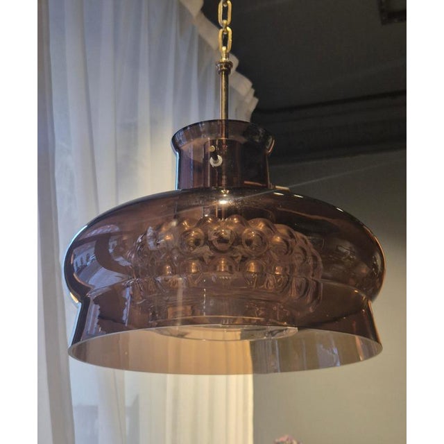 1970s Scandinavian Modern Glass Pendant by Carl Fagerlund for Orrefors, 1970s For Sale - Image 5 of 10