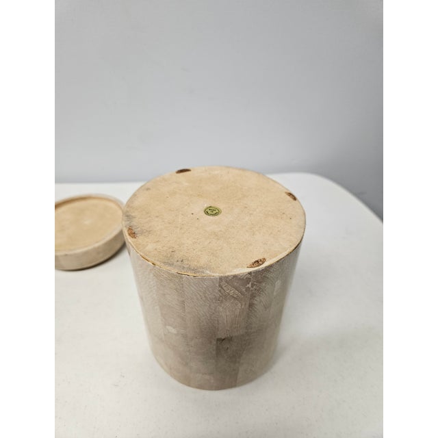 Lidded Tessellated Stone and Brass Jar -Trinket Box For Sale - Image 12 of 16