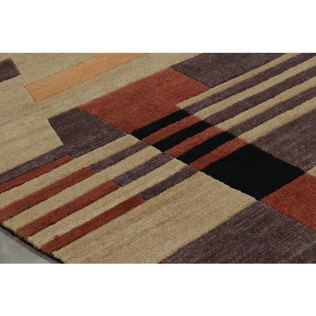 Rug & Kilim’s Art Deco Style Rug in Beige-Brown With Geometric Patterns For Sale - Image 10 of 10
