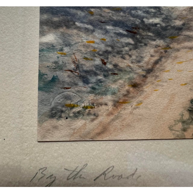 Antique Signed Landscape Lithograph “By the Road,” Circa 190 For Sale - Image 12 of 12