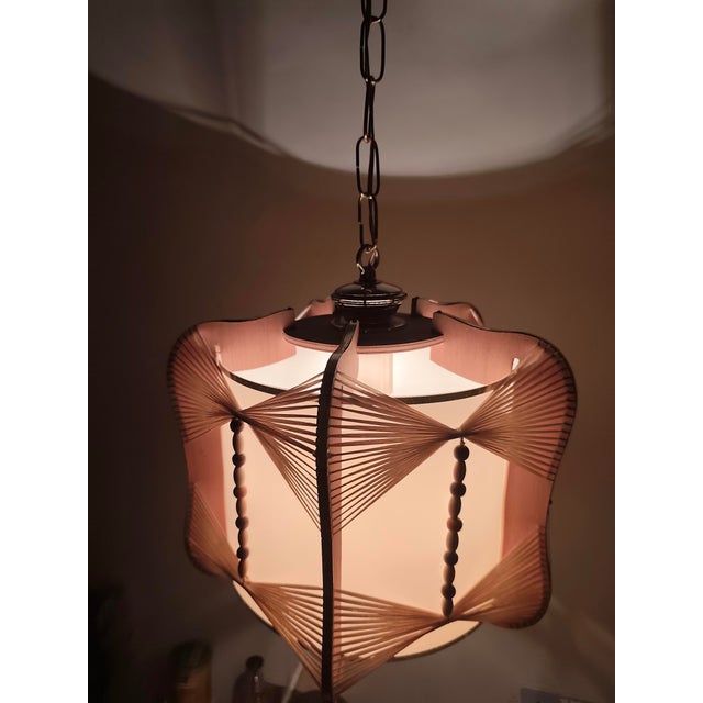 Beige Vintage Spanish Nordic Style Hanging Lamp, 1970s For Sale - Image 8 of 14