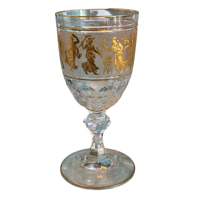 Val Saint-Lambert 1 of 3 Antique Val St Lambert Danse De Flore Cameo Glass Red Wine Stems For Sale - Image 4 of 4