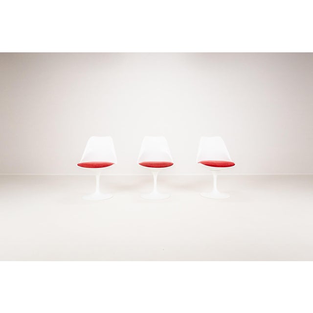 Textile Vintage Tulip Dining Chairs by Maurice Burke for Arkana, England, 1960s, Set of 6 For Sale - Image 7 of 18