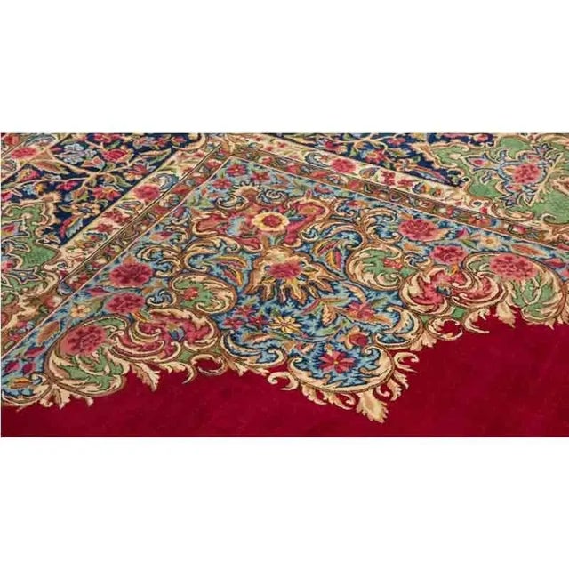 1960s Old Persian Kerman Area Rug 9’10” X 12’6″ For Sale - Image 4 of 9