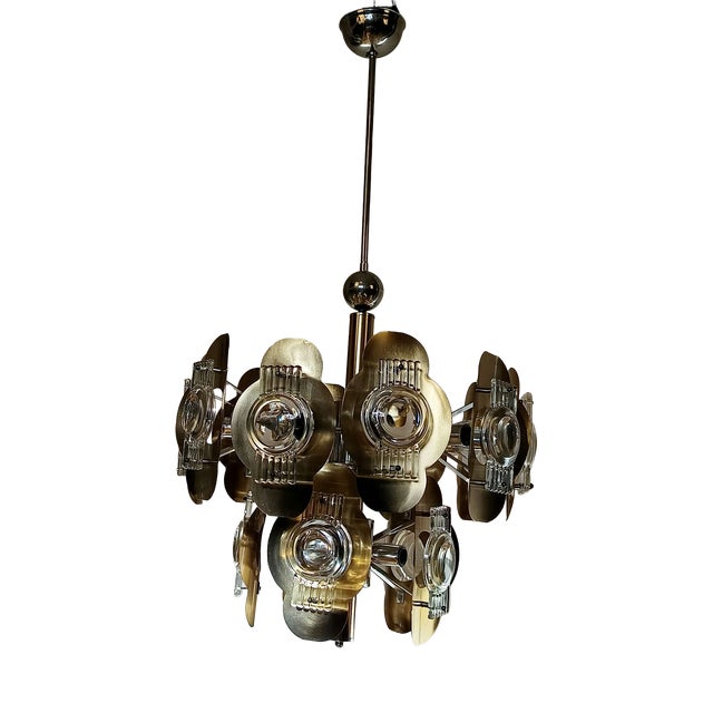 Vintage Chandelier by Oscar Torlasco, 1970s For Sale