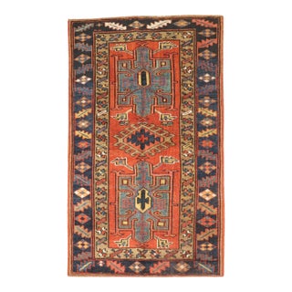 Antique Zabihi Collection Persian Heriz Geometric Small Rug - 2'8" x 4'6" For Sale