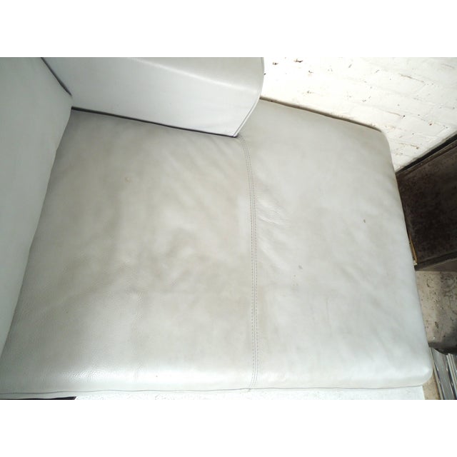 Metal 1960s Vintage Modern White Settee For Sale - Image 7 of 10