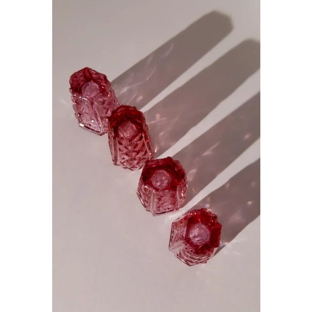 Vintage Bohemian Pink Shot Glasses, Set of 4 For Sale - Image 6 of 7