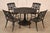 High Quality American Made Cast Aluminum Outdoor Dining Set Consisting Of A Round Pierced Top Table And Four Matching...