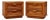 Pair of Boho Two Drawer Oak Nightstands For Sale